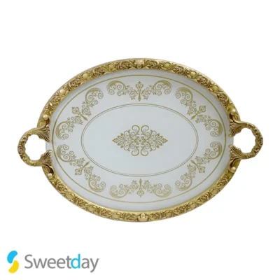 سینی بیضی مدل لوکس سفید کد ۱