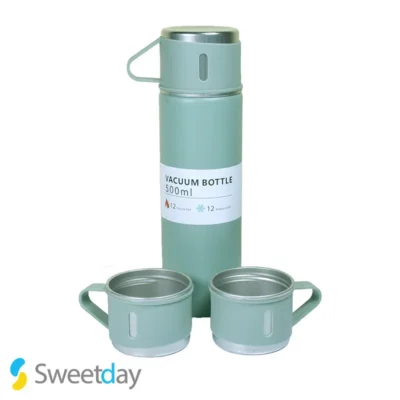 فلاسک ۳ کاپ سبز پسته ای